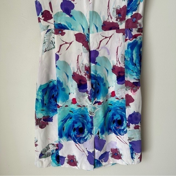 St. John Sleeveless Watercolor Floral Midi floral Dress size 6 - Picture 6 of 13